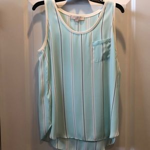 NWOT Mint Green Striped Loft Tank